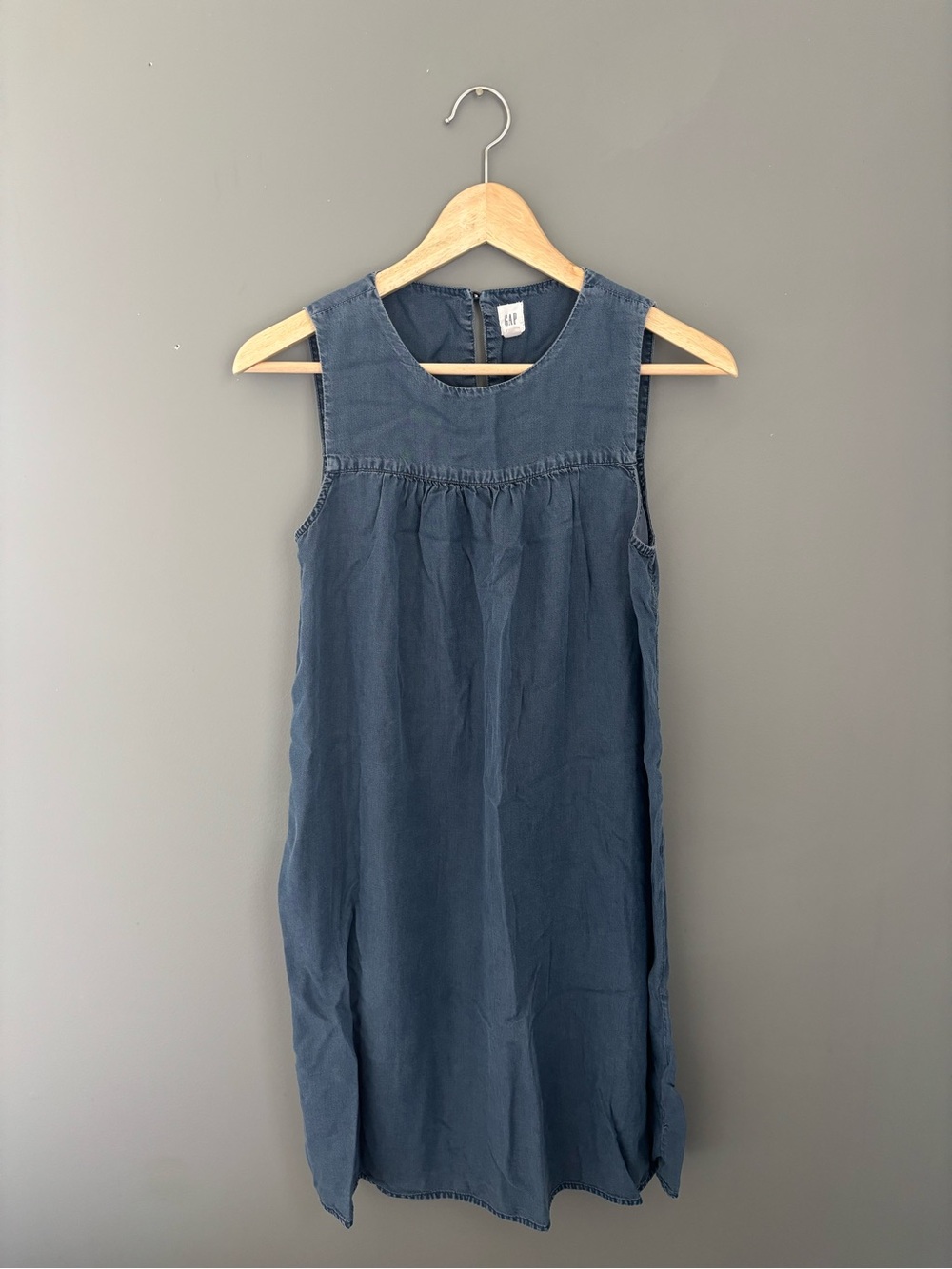 GAP Sleeveless Blue Denim Shift Dress | Size Small